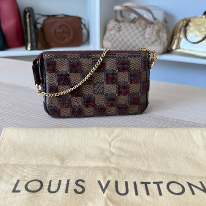 Louis Vuitton Damier Paillettes Mini Pochette Accessories Red