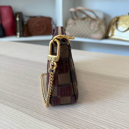Louis Vuitton Damier Paillettes Mini Pochette Accessories Red