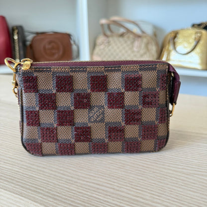 Louis Vuitton Damier Paillettes Mini Pochette Accessories Red