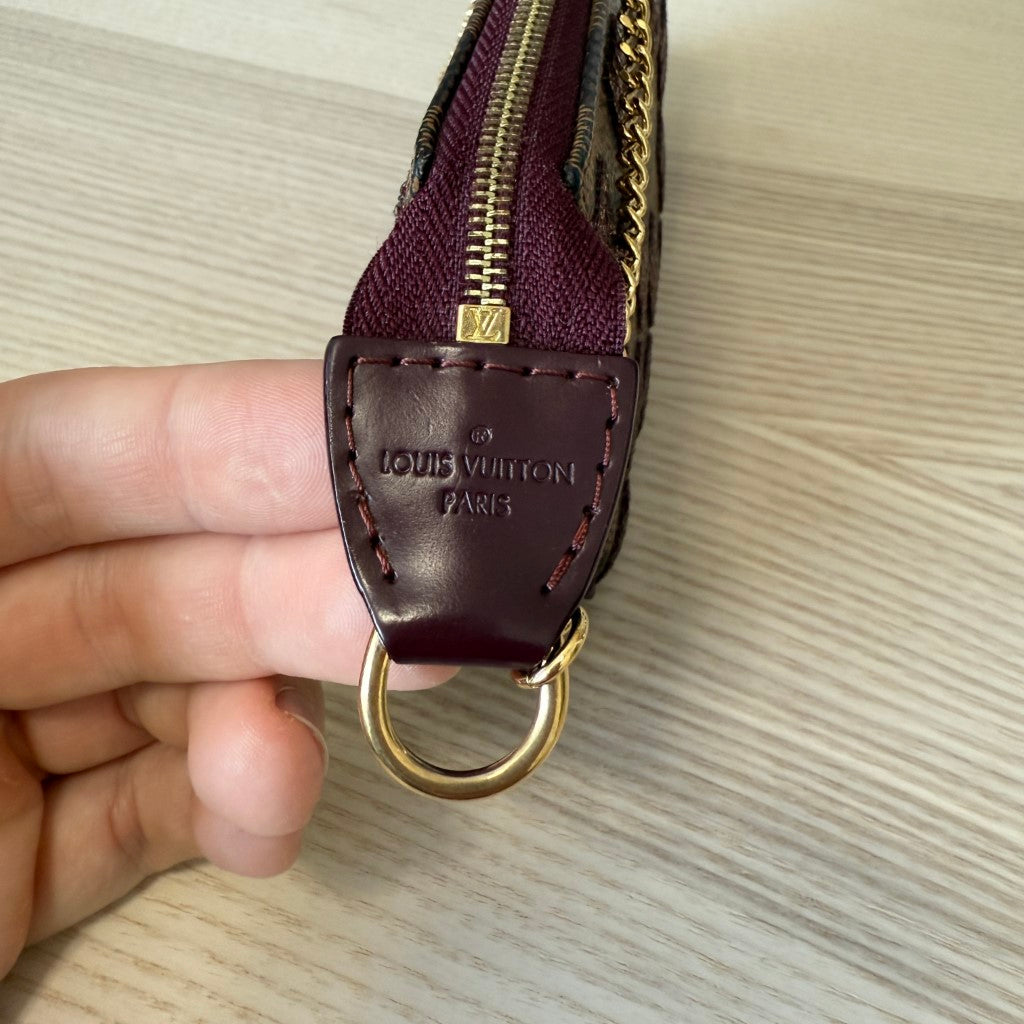 Louis Vuitton Damier Paillettes Mini Pochette Accessories Red