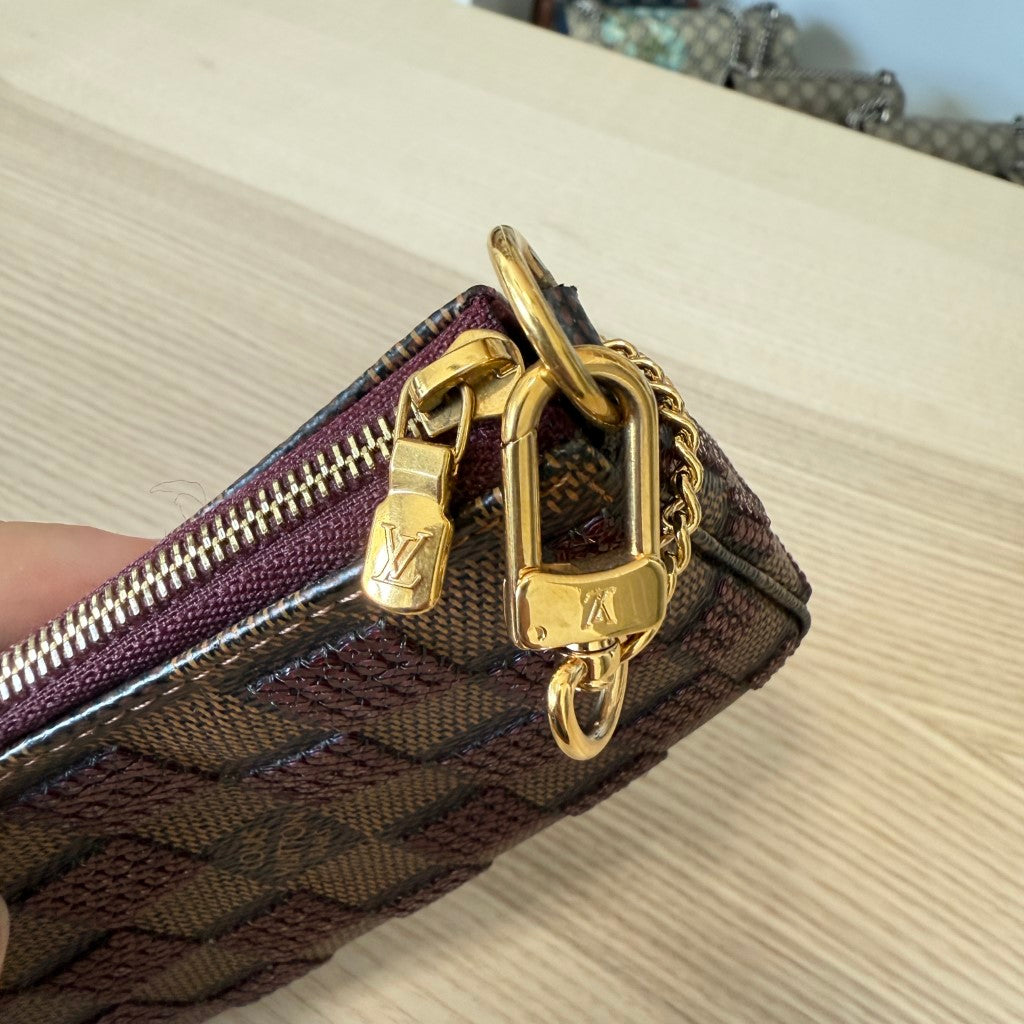 Louis Vuitton Damier Paillettes Mini Pochette Accessories Red