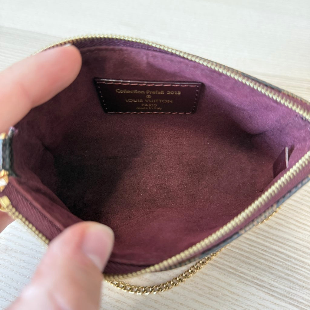 Louis Vuitton Damier Paillettes Mini Pochette Accessories Red