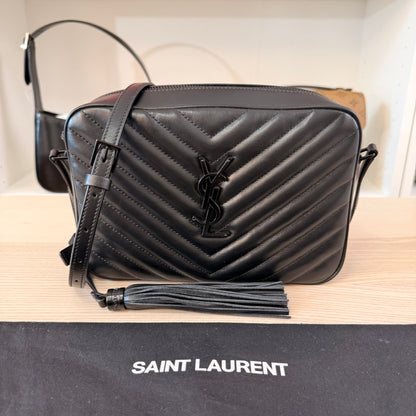 Saint Laurent Calfskin Monogram Lou Camera Bag Black Hardware