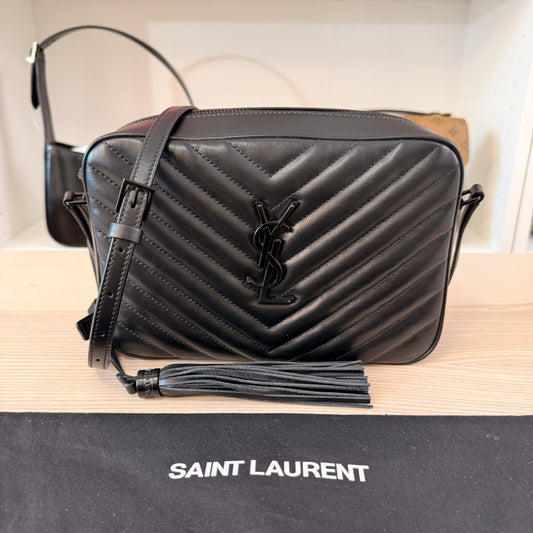 Saint Laurent Calfskin Monogram Lou Camera Bag Black Hardware