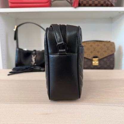 Saint Laurent Calfskin Monogram Lou Camera Bag Black Hardware