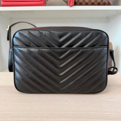 Saint Laurent Calfskin Monogram Lou Camera Bag Black Hardware