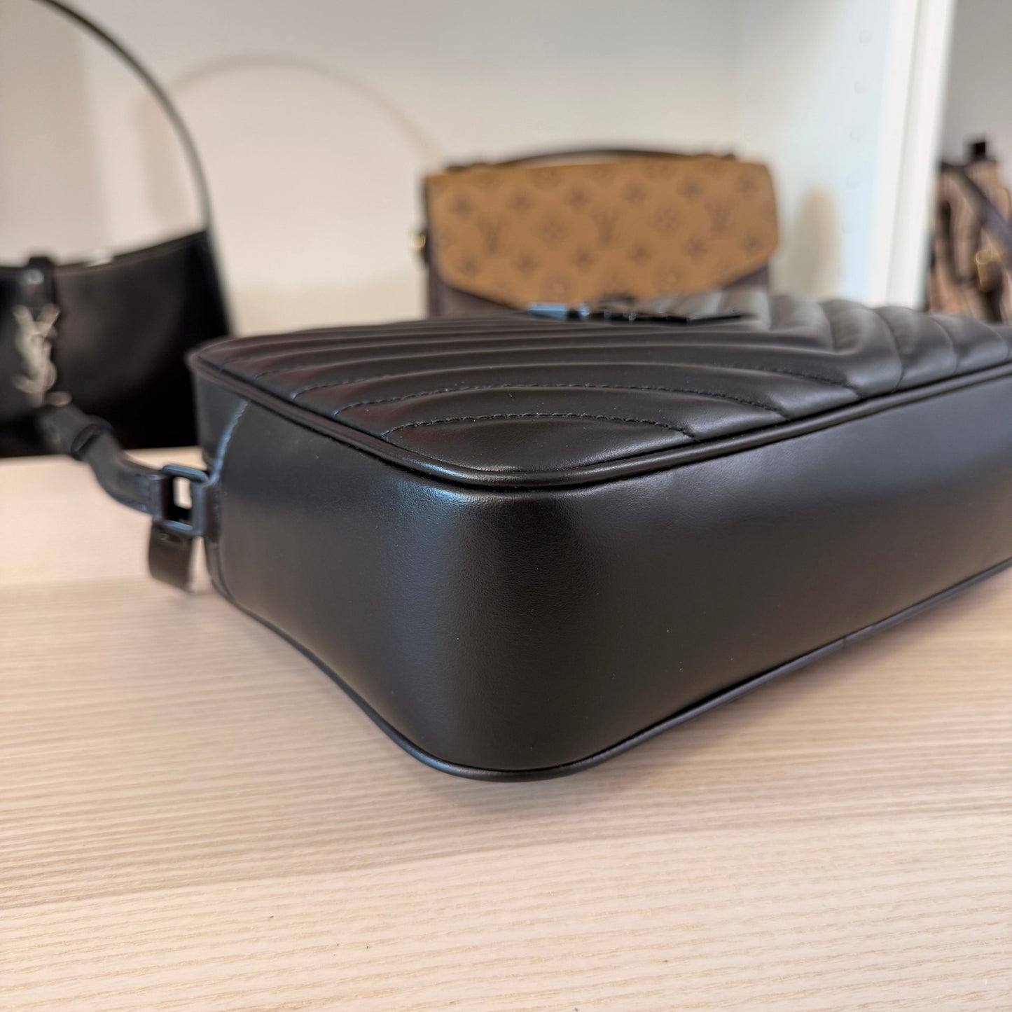 Saint Laurent Calfskin Monogram Lou Camera Bag Black Hardware