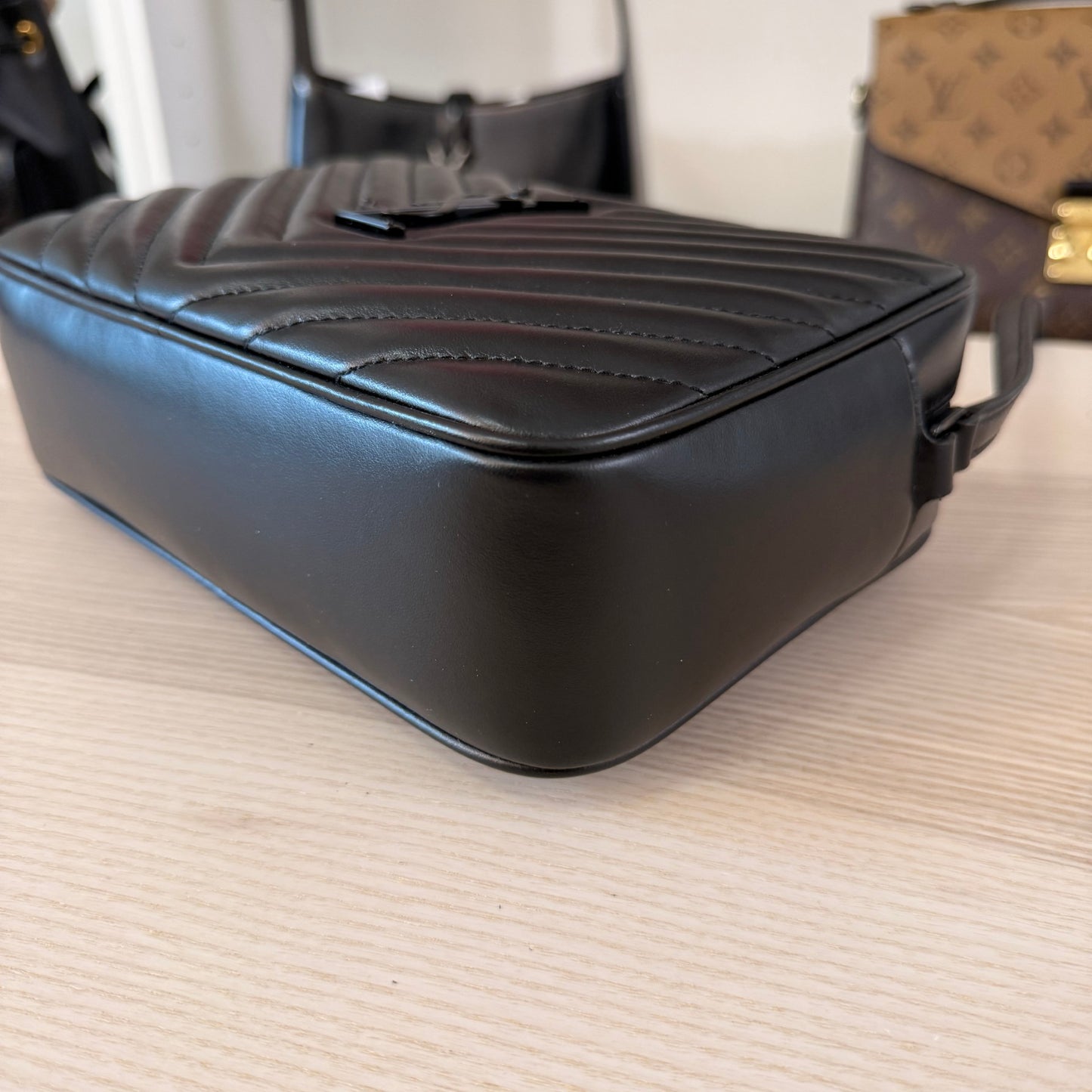 Saint Laurent Calfskin Monogram Lou Camera Bag Black Hardware