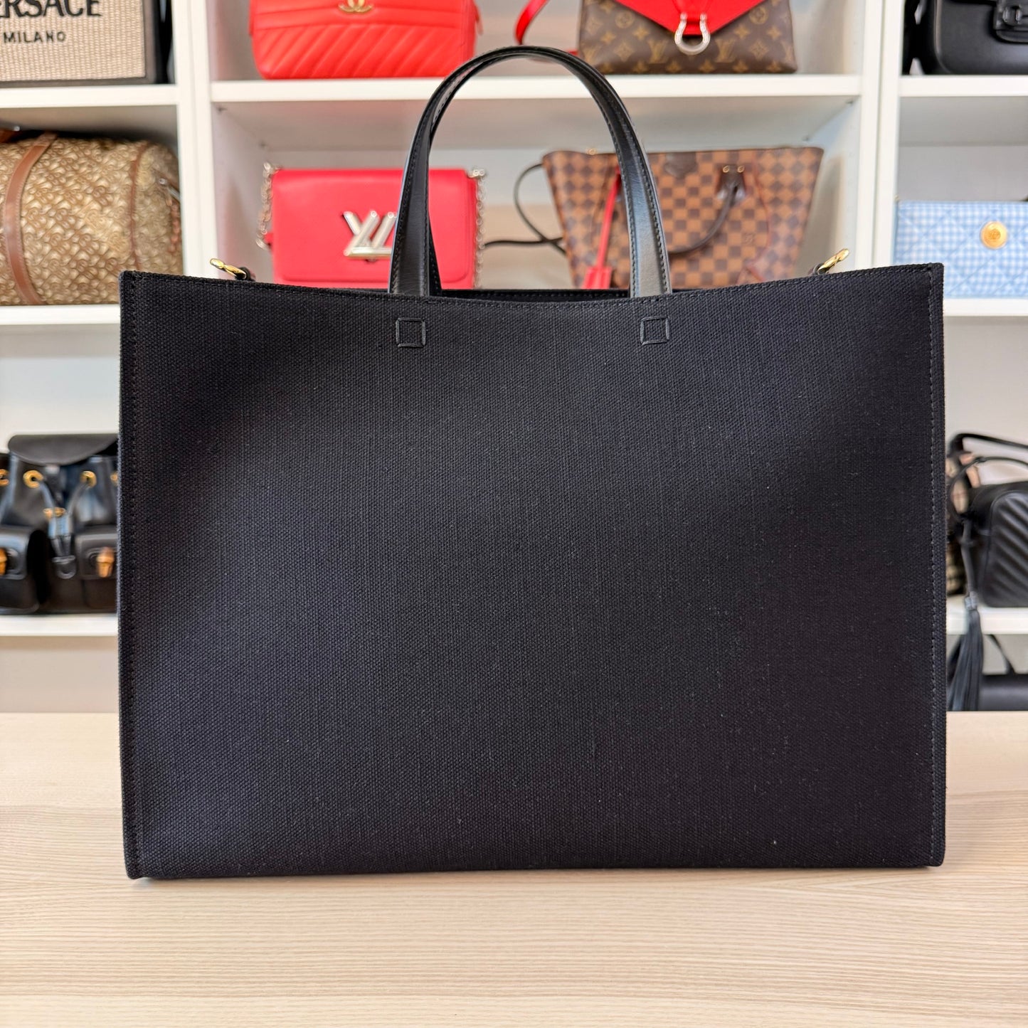 Givenchy G-Tote Medium Shopping Bag in Canvas - Black