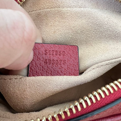 Gucci GG Supreme Monogram Flora Web Mini Ophidia Shoulder Bag Red