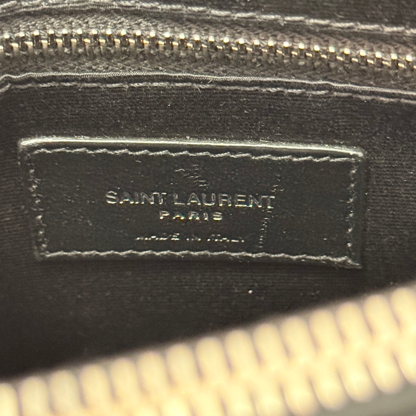 Saint Laurent Calfskin Y Quilted Monogram Medium Loulou Chain Satchel Black