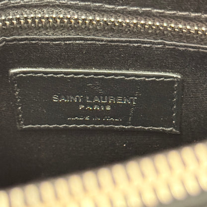 Saint Laurent Calfskin Y Quilted Monogram Medium Loulou Chain Satchel Black