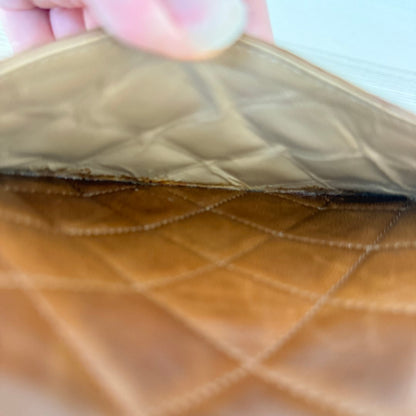 Chanel Lambskin Double Flap Vintage 1988 24K Gold Brown