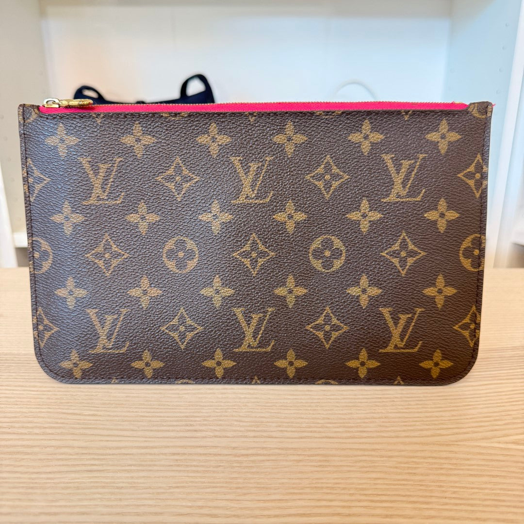 Louis Vuitton Monogram Neverfull MM GM Pochette Pivoine