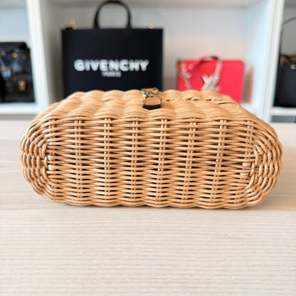 Saint Laurent Wicker Gaby Vanity Bag Natural Brick