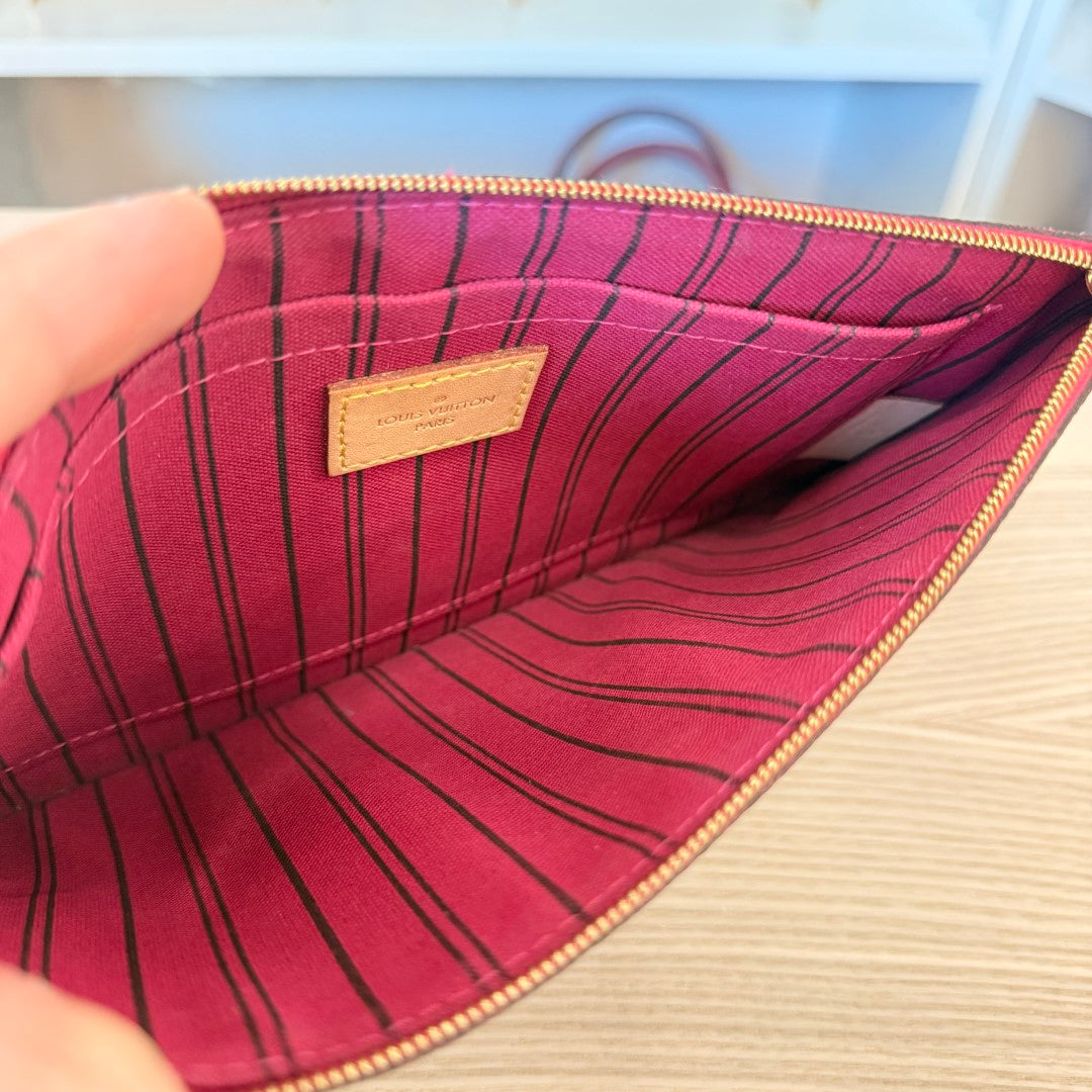 Louis Vuitton Monogram Neverfull MM GM Pochette Pivoine