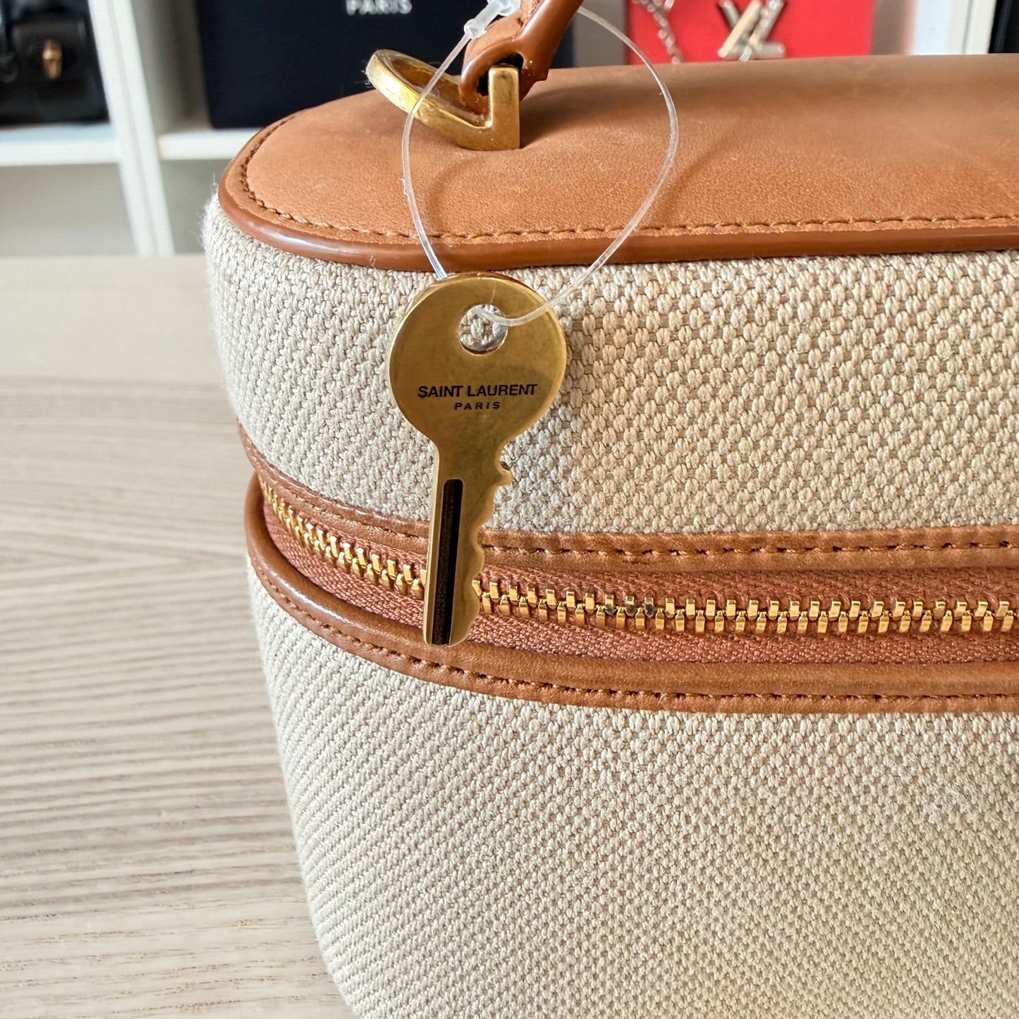Saint Laurent Vanity Bag with Strap Desert Dust