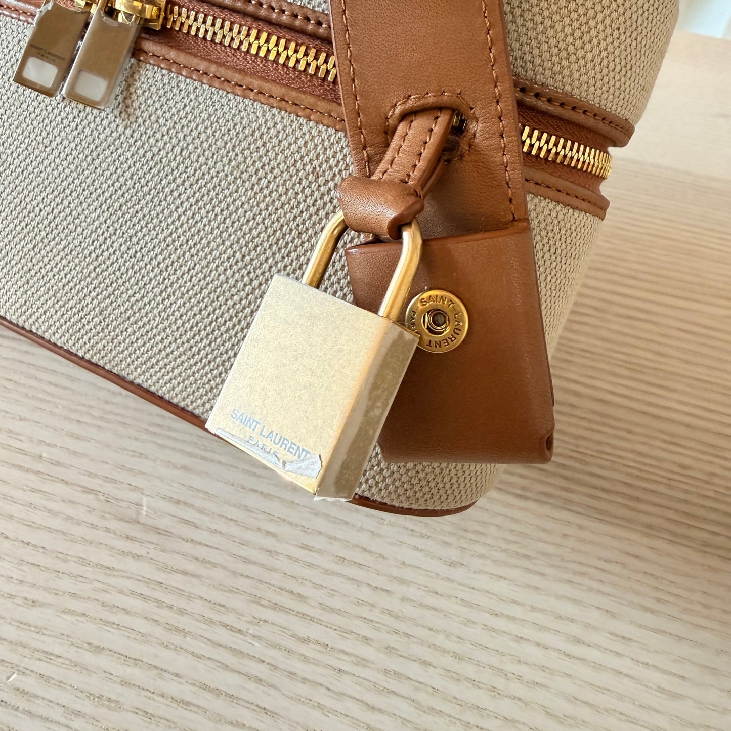 Saint Laurent Vanity Bag with Strap Desert Dust