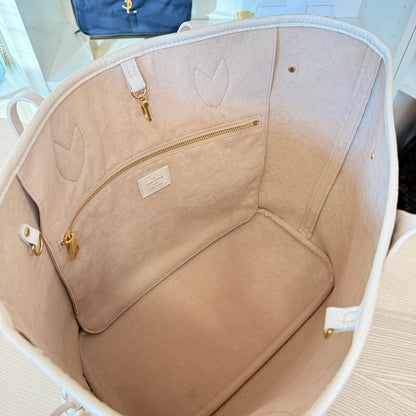 Louis Vuitton Empreinte Monogram Spring In The City Neverfull MM Kaki Beige Cream