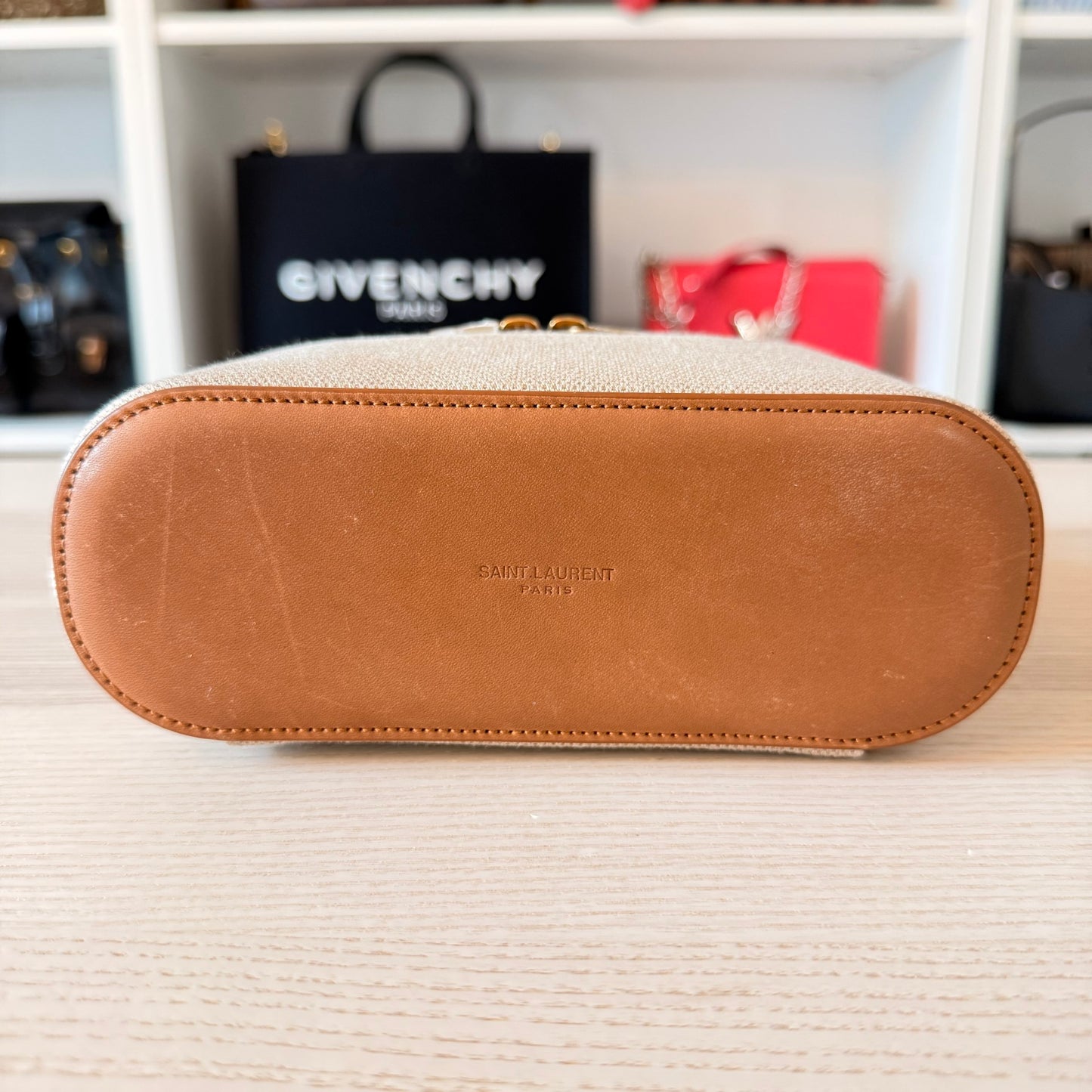 Saint Laurent Vanity Bag with Strap Desert Dust