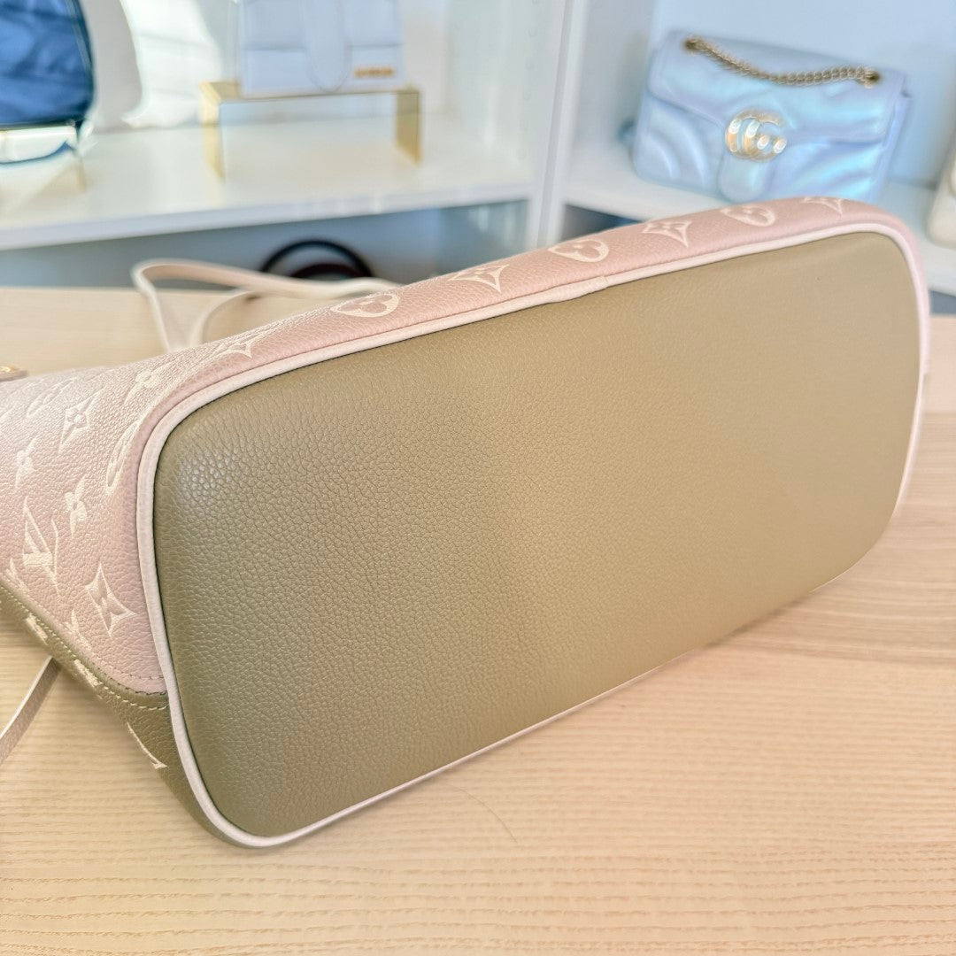 Louis Vuitton Empreinte Monogram Spring In The City Neverfull MM Kaki Beige Cream