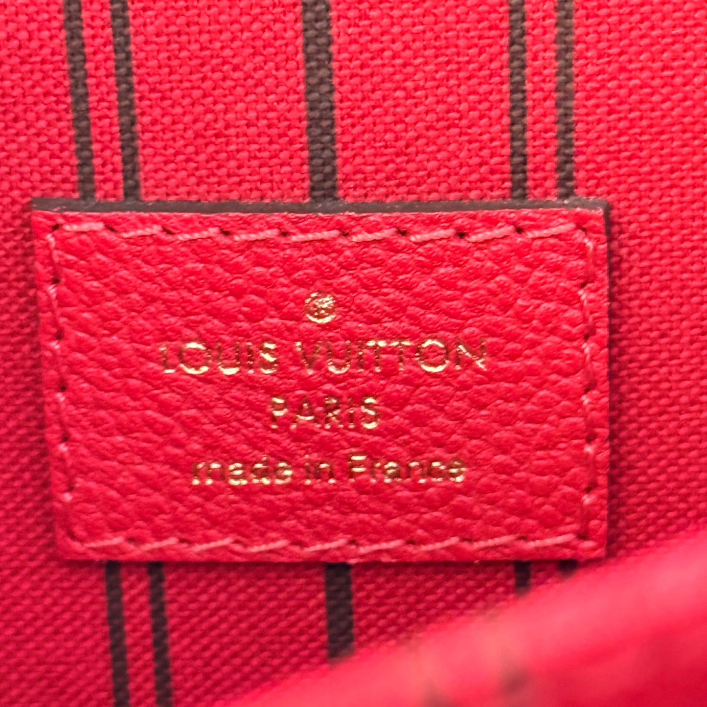 Louis Vuitton Monogram Pochette Metis Empreinte Leather Red