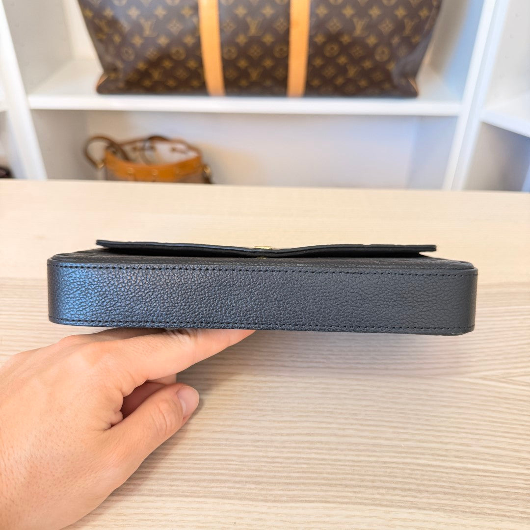 Louis Vuitton Monogram Empreinte Pochette Felicie Leather Black