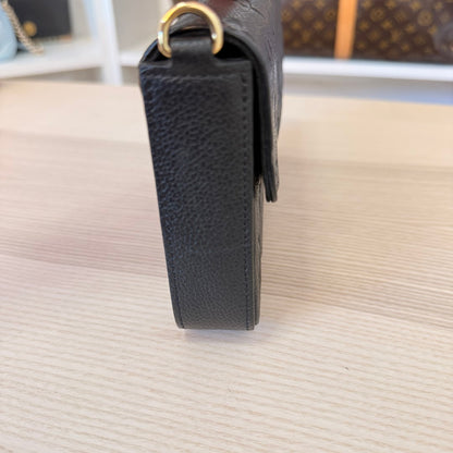 Louis Vuitton Monogram Empreinte Pochette Felicie Leather Black