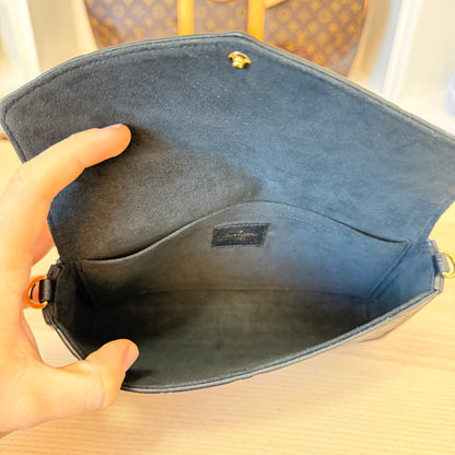 Louis Vuitton Monogram Empreinte Pochette Felicie Leather Black