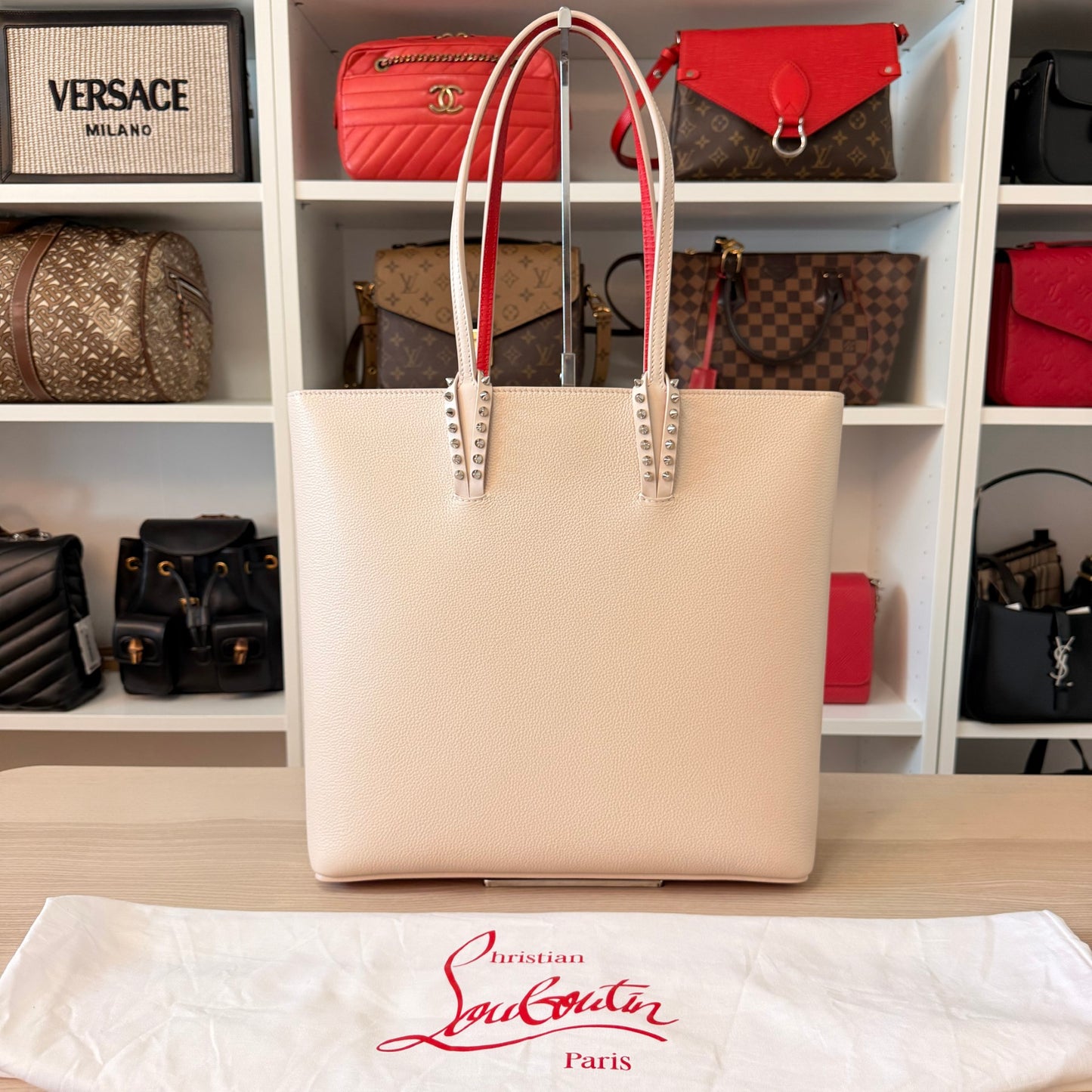 Christian Louboutin Cabata North South Zipped Tote Milk