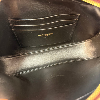 Saint Laurent (YSL) Lambskin Quilted Mini Camera Bag Crema Soft Hot Wine
