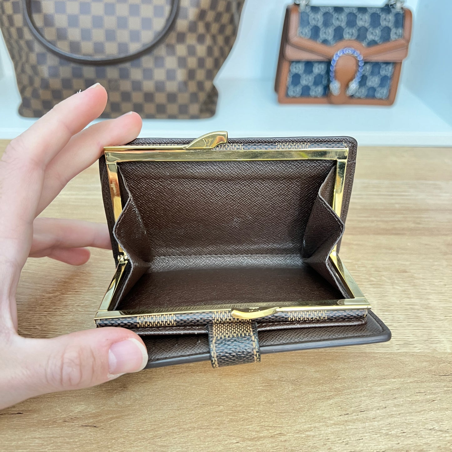 Louis Vuitton Damier Ebene French Purse Wallet