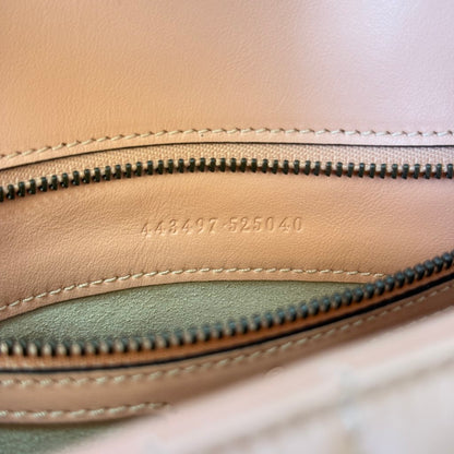Gucci Calfskin Vertical Ring Matelasse Small GG Marmont Shoulder Bag Peachy Chic