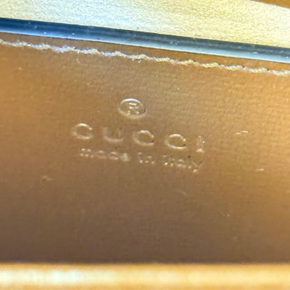 Gucci GG Supreme Monogram Mini Horsebit 1955 Rounded Shoulder Bag Beige Brown Sugar