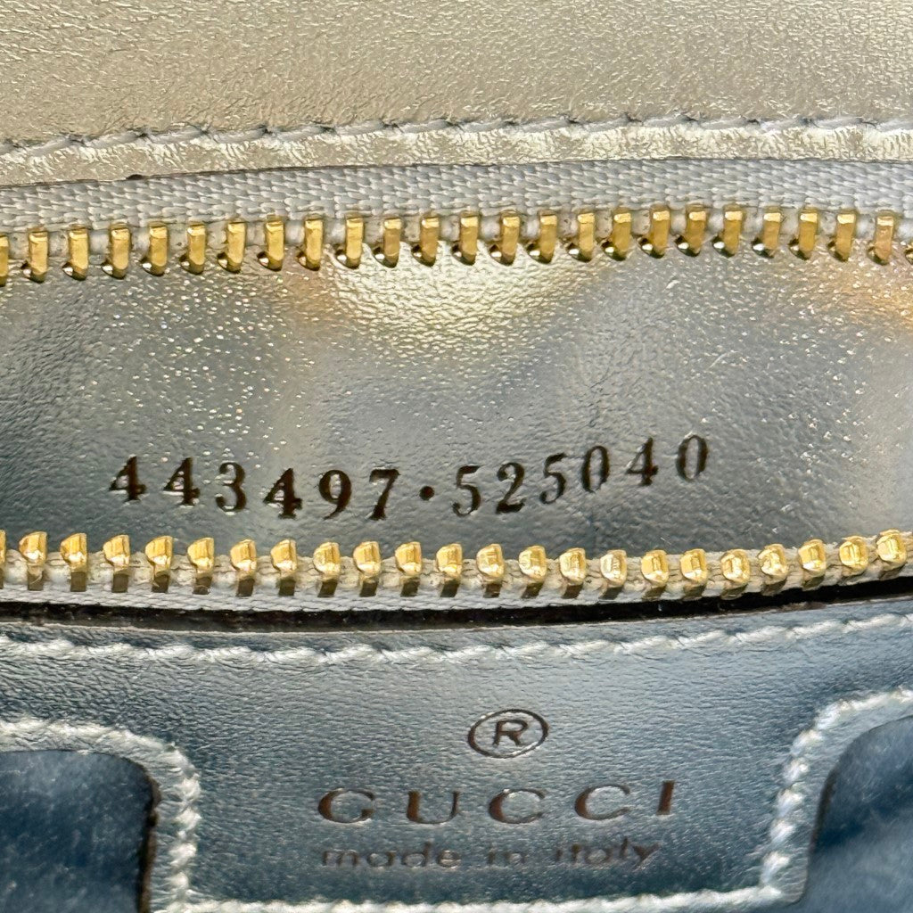 Gucci Iridescent Chevron Matelasse Small GG Marmont Shoulder Bag Iridescent Snow Light Blue