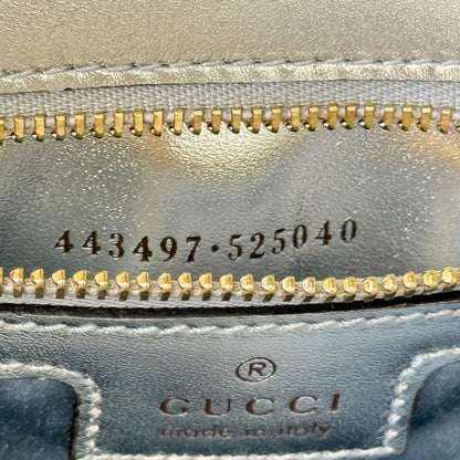 Gucci Iridescent Chevron Matelasse Small GG Marmont Shoulder Bag Iridescent Snow Light Blue