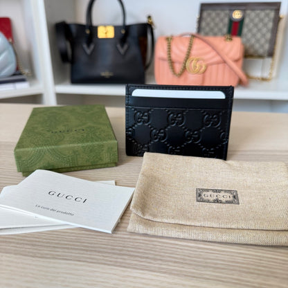 Gucci Guccissima Signature Card Holder Black