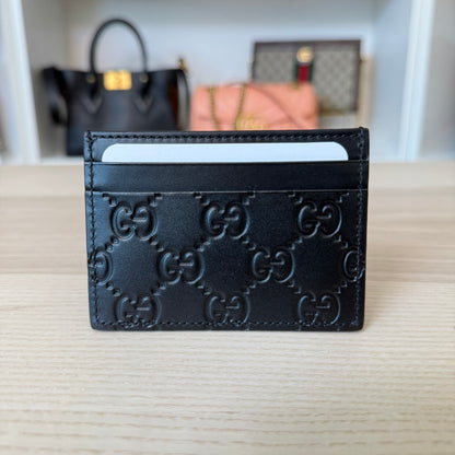 Gucci Guccissima Signature Card Holder Black