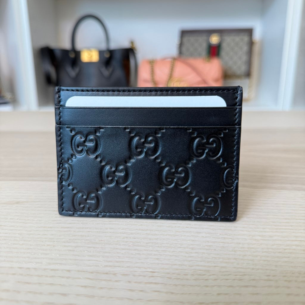 Gucci Guccissima Signature Card Holder Black