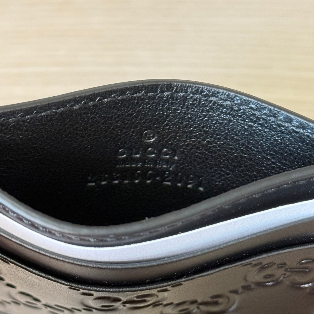 Gucci Guccissima Signature Card Holder Black
