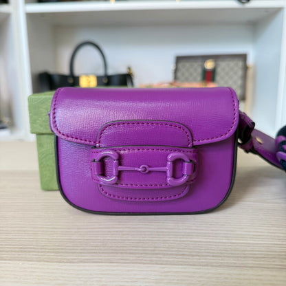 Gucci Horsebit 1955 Super Mini Shoulder Bag Purple