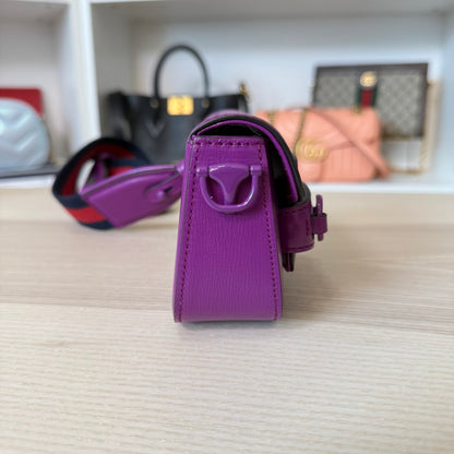 Gucci Horsebit 1955 Super Mini Shoulder Bag Purple
