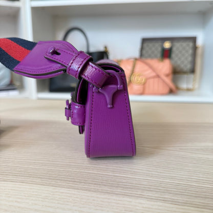 Gucci Horsebit 1955 Super Mini Shoulder Bag Purple