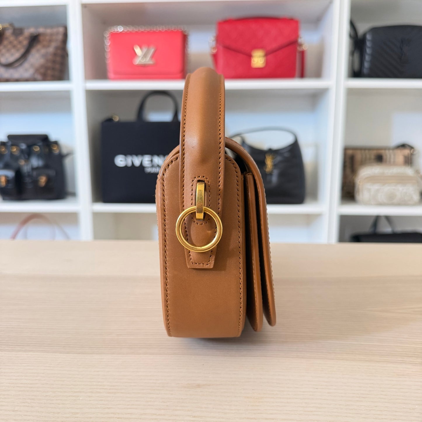 Saint Laurent (YSL) Voltaire Shoulder Bag Brown Leather