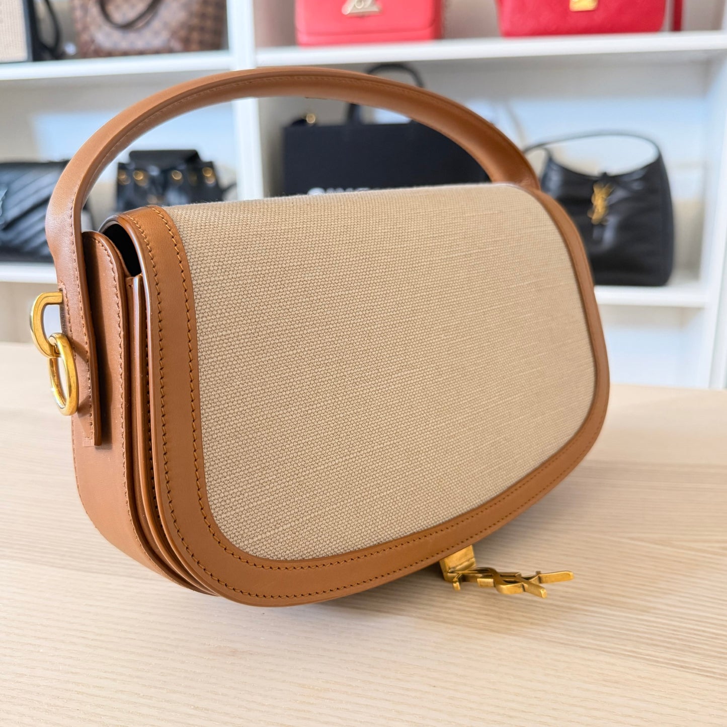 Saint Laurent (YSL) Voltaire Shoulder Bag Brown Leather
