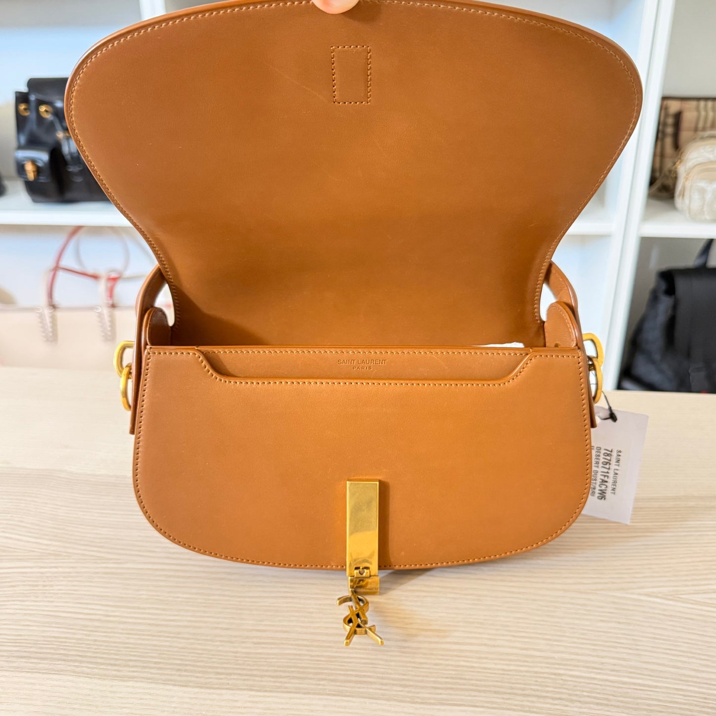 Saint Laurent (YSL) Voltaire Shoulder Bag Brown Leather
