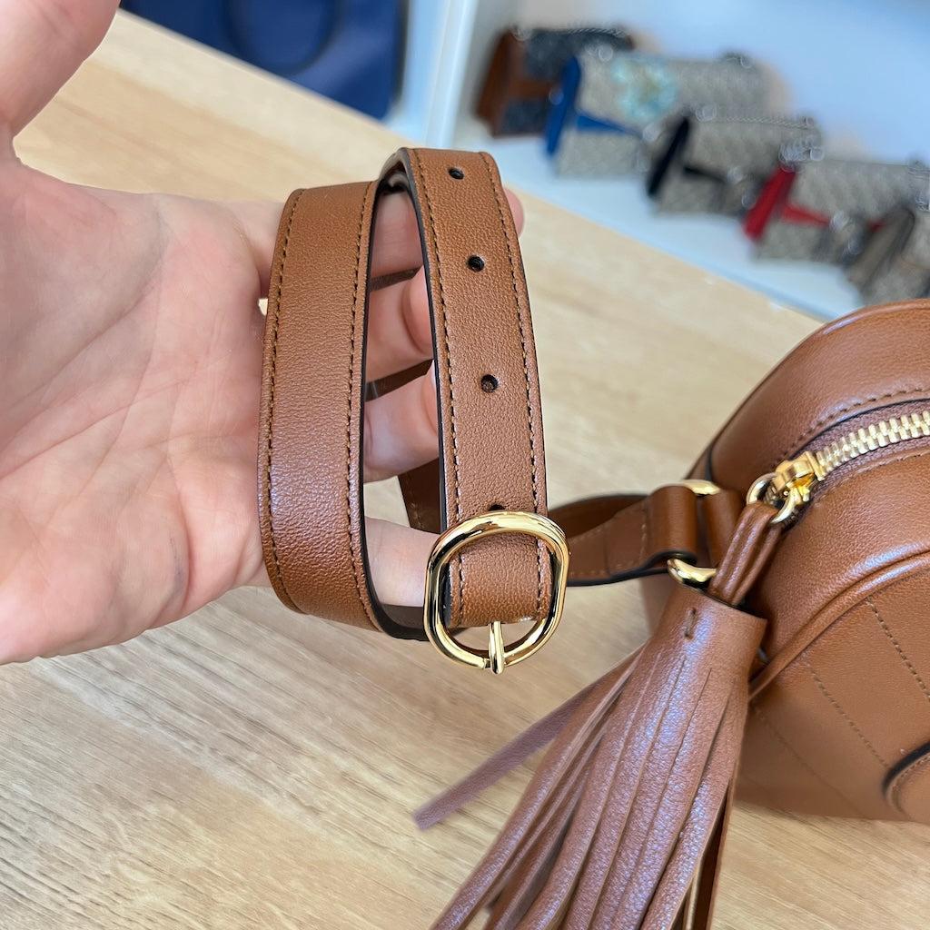 Gucci Calfskin Small Blondie Shoulder Bag Tan