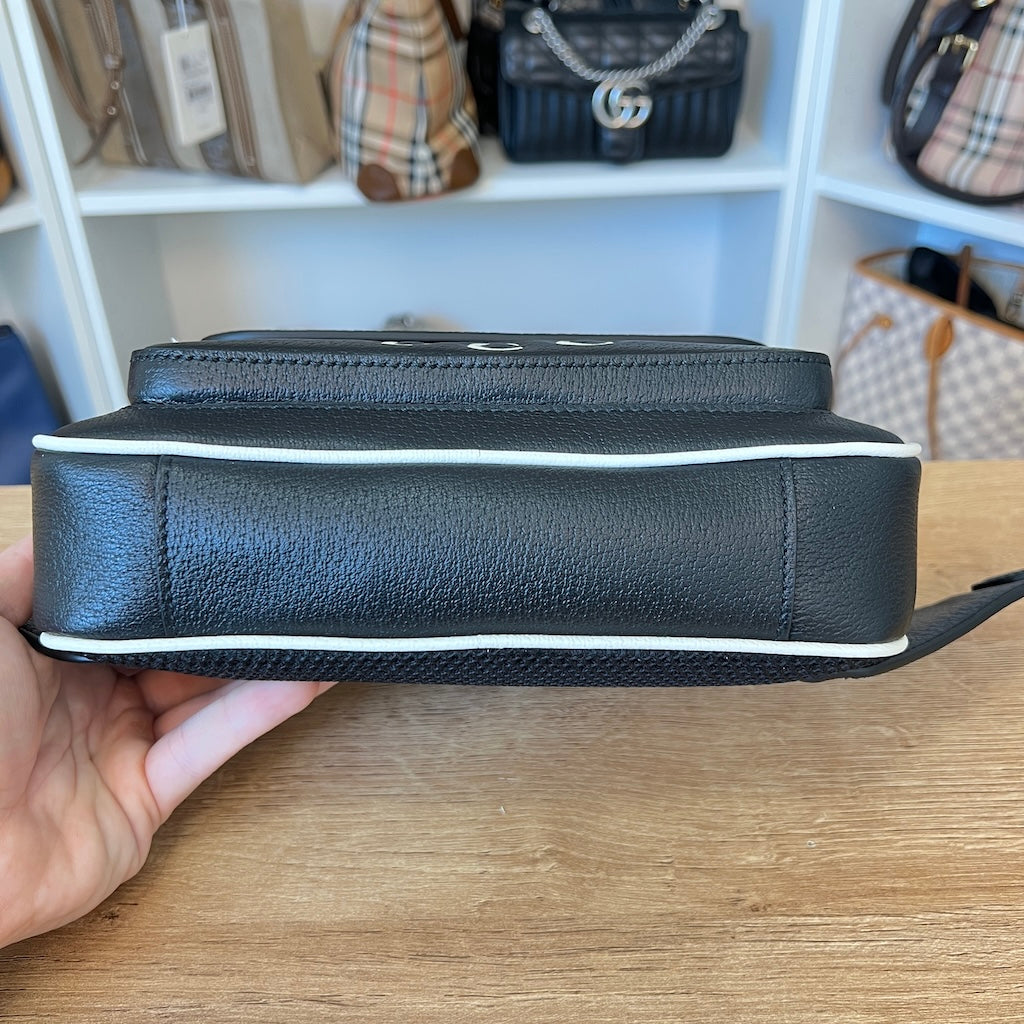 Gucci x ADIDAS Textured Dollar Calfskin Belt Bag Black