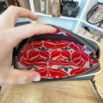 Gucci x ADIDAS Textured Dollar Calfskin Belt Bag Black