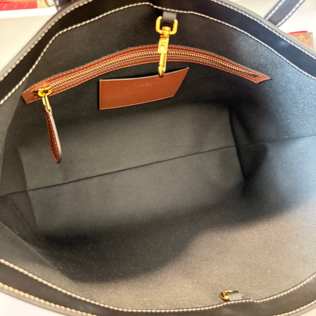 Burberry Check Medium E-Canvas & Leather Soft Tote